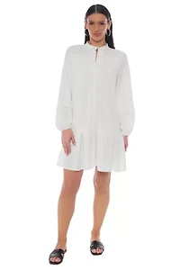 LONG SLV FLOUNCE DRESS