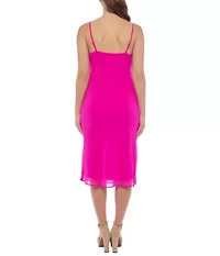 DRAPE NK MIDI SLIP DRESS