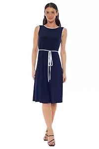 MIDI DRESS W BIAS TIE