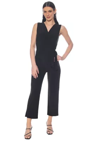 SOLID JERSEY WRAP JUMPSUIT