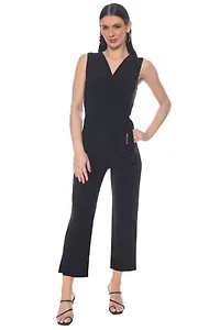 SOLID JERSEY WRAP JUMPSUIT