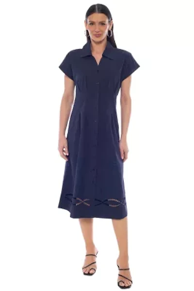 POPLIN BUTTON DWN W EMBROIDERY