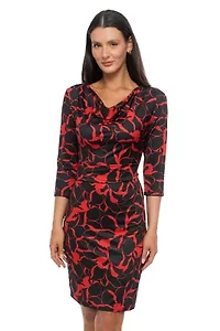 COWL SIDE PLEAT DRESS