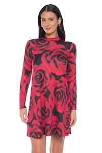 LONG SLV PRINT ITY DRESS