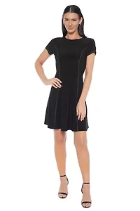CONTRAST STITCH SEAMED DRESS