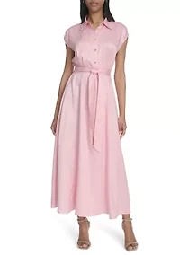 Women's Short Sleeve Collared Dress