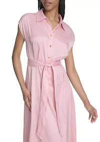 Women's Short Sleeve Collared Dress