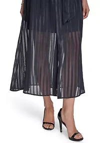 Women's 3/4 Sleeve Solid Belted Midi Dress