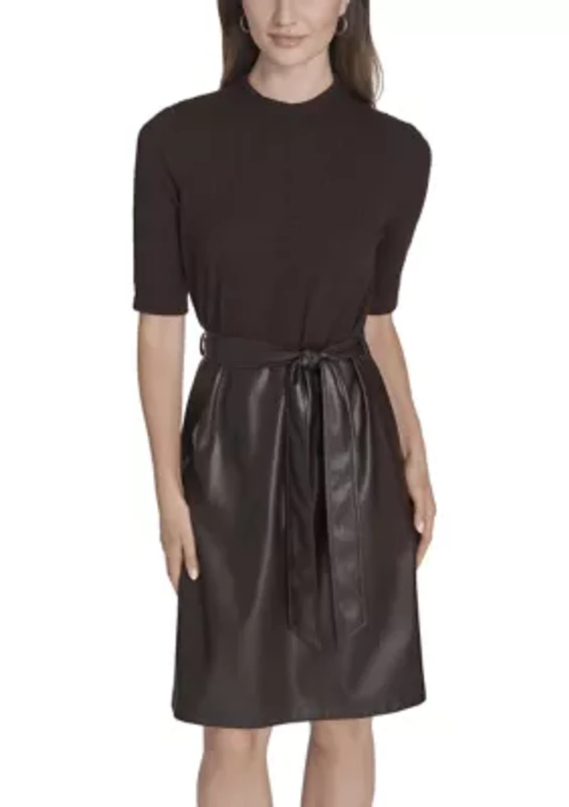 Women's Crinkle Rib Knit Dress
