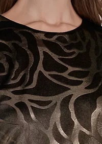 Women's Velvet Sleeveless Dress with Gold Appliqué