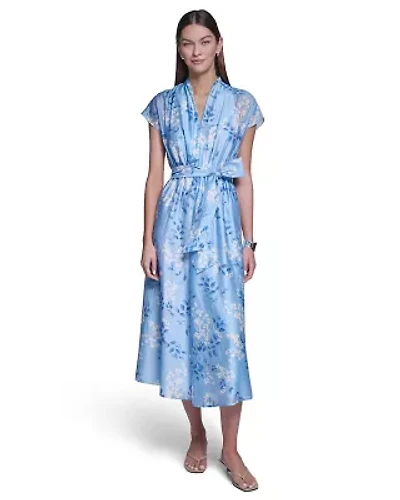 Printed V-Neck Maxi Dress