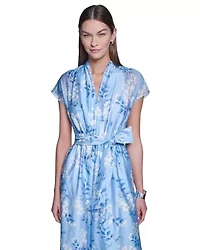 Printed V-Neck Maxi Dress