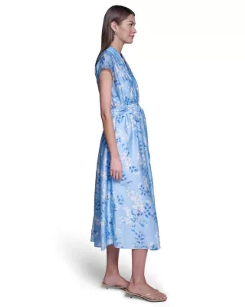Printed V-Neck Maxi Dress