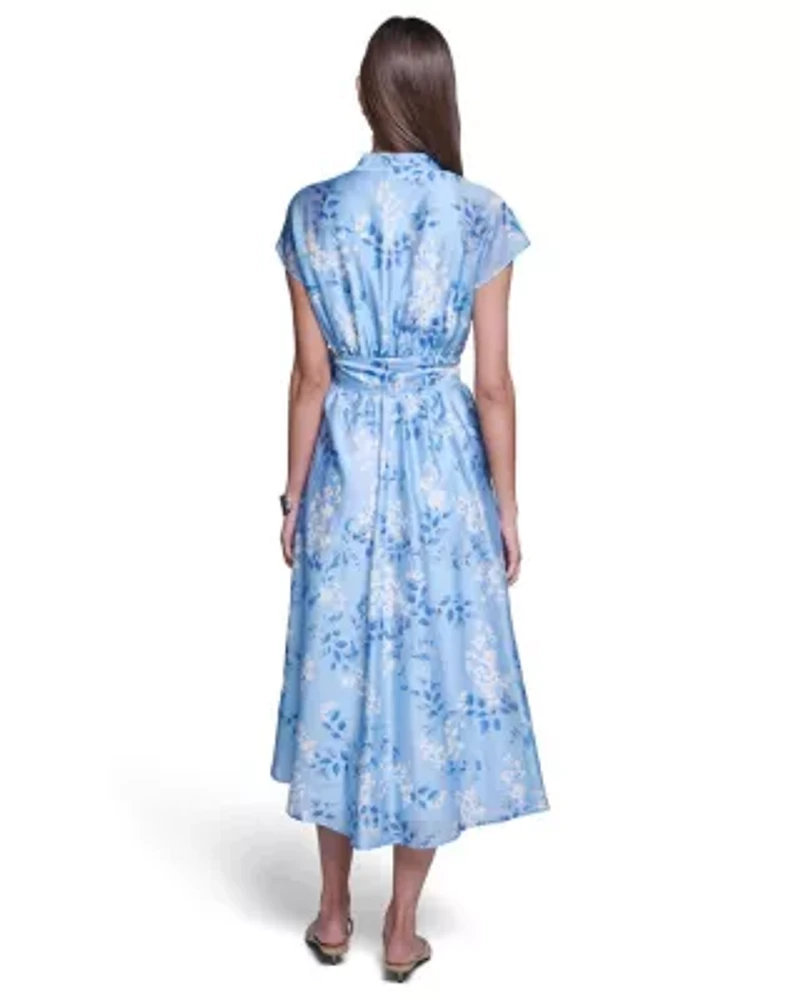 Printed V-Neck Maxi Dress