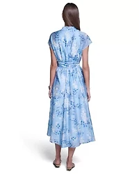 Printed V-Neck Maxi Dress