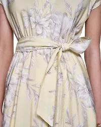 Floral Butterfly Sleeve Midi Dress