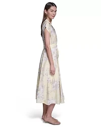 Floral Butterfly Sleeve Midi Dress