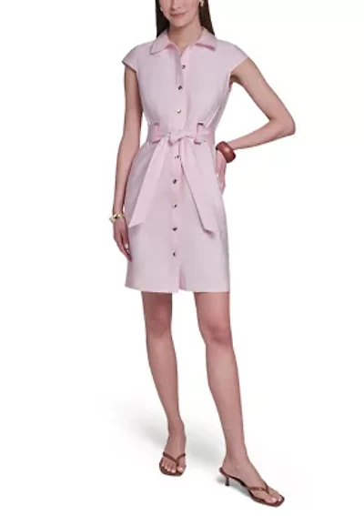 Women's Short Belted Shirt Dress