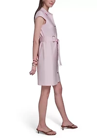 Women's Short Belted Shirt Dress