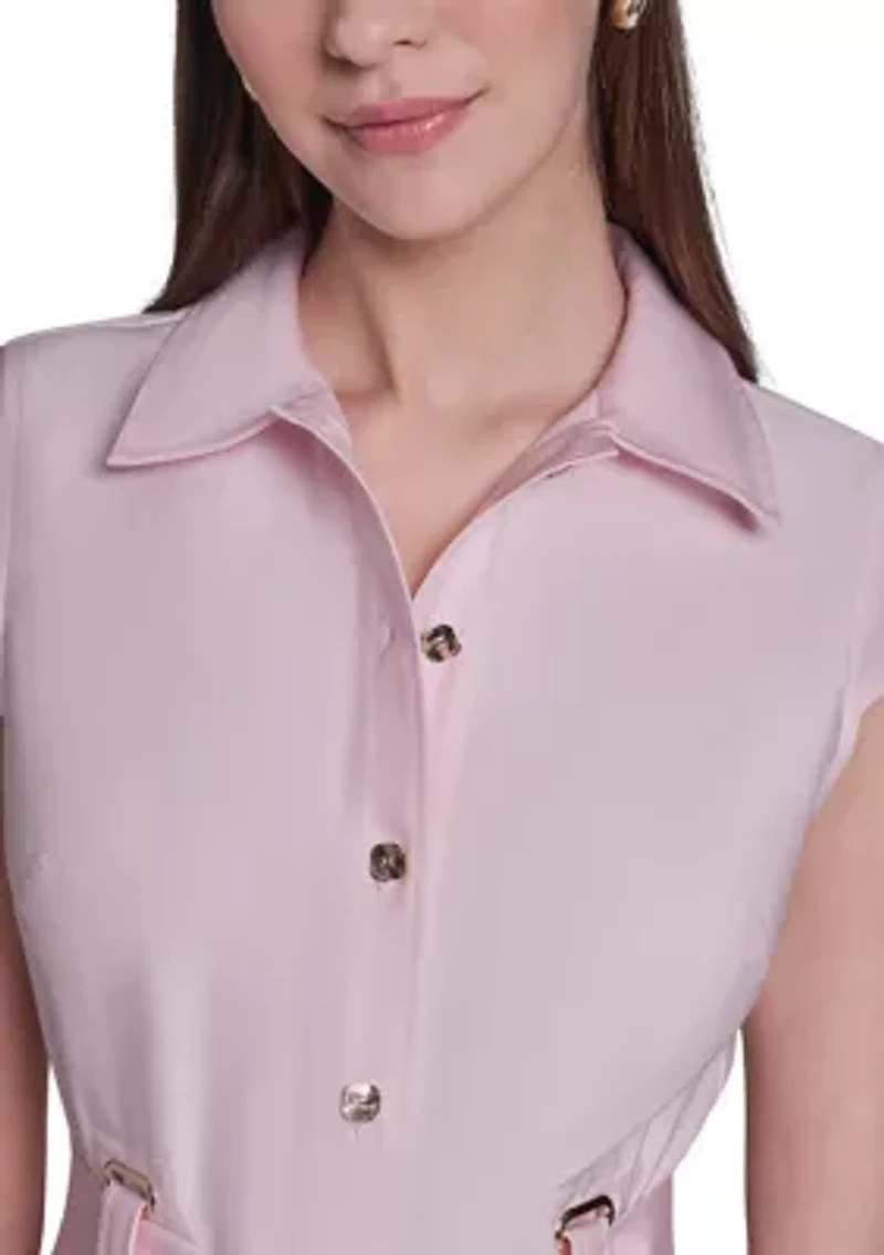 Women's Short Belted Shirt Dress