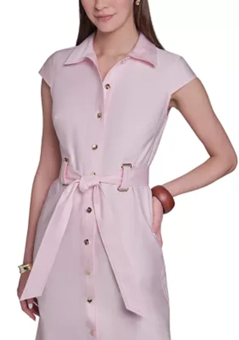 Women's Short Belted Shirt Dress