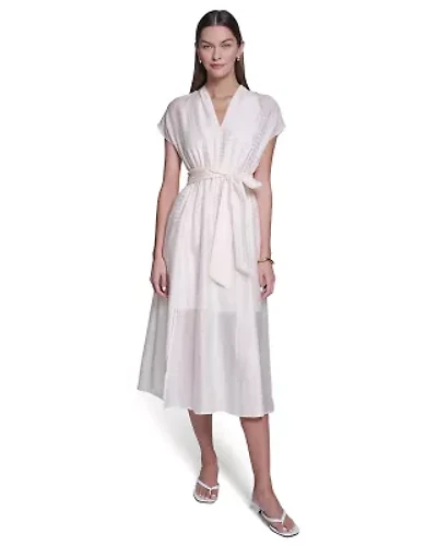 Textured V-Neck Maxi Dress