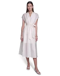 Textured V-Neck Maxi Dress
