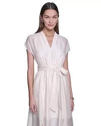 Textured V-Neck Maxi Dress