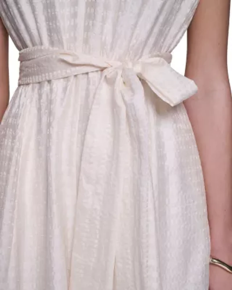 Textured V-Neck Maxi Dress