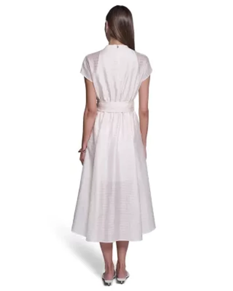 Textured V-Neck Maxi Dress