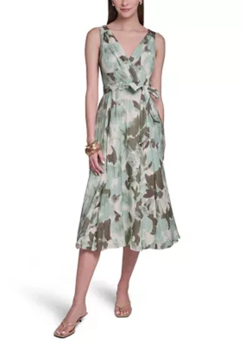 Women's Chiffon Printed Wrap Sundress