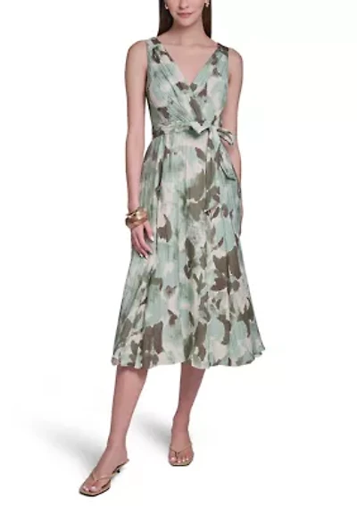 Women's Chiffon Printed Wrap Sundress