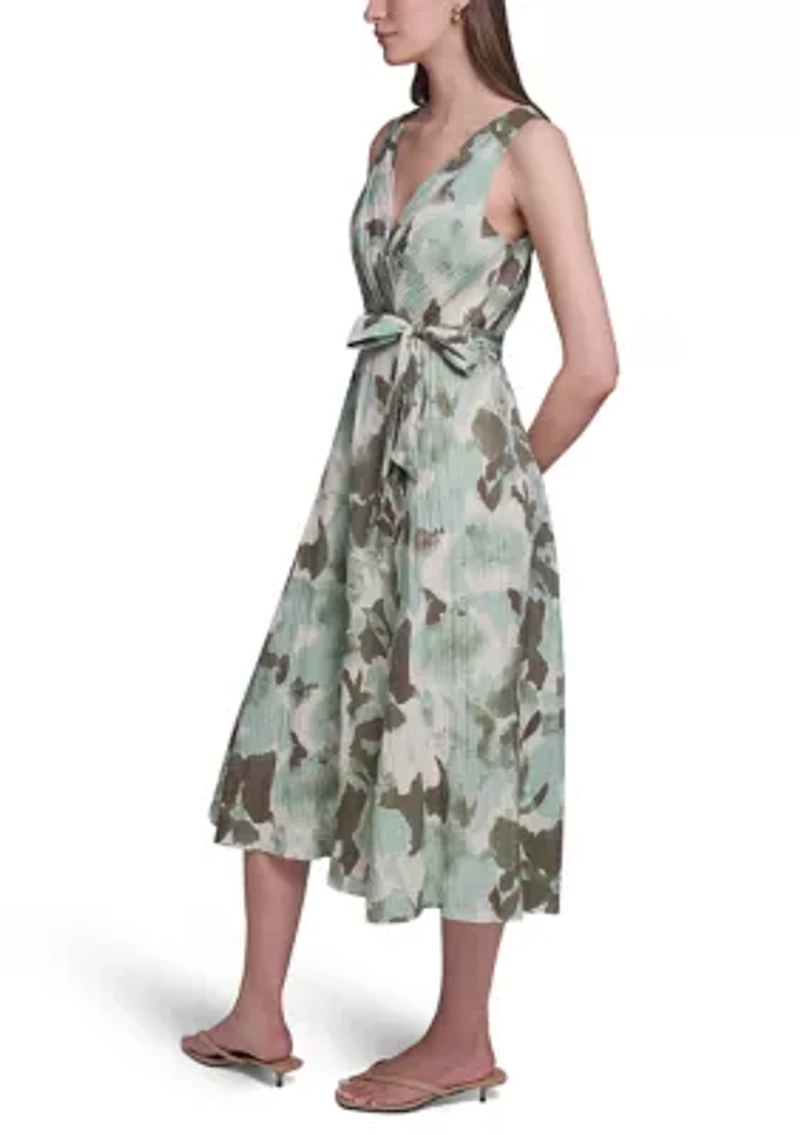 Women's Chiffon Printed Wrap Sundress