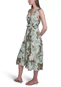 Women's Chiffon Printed Wrap Sundress