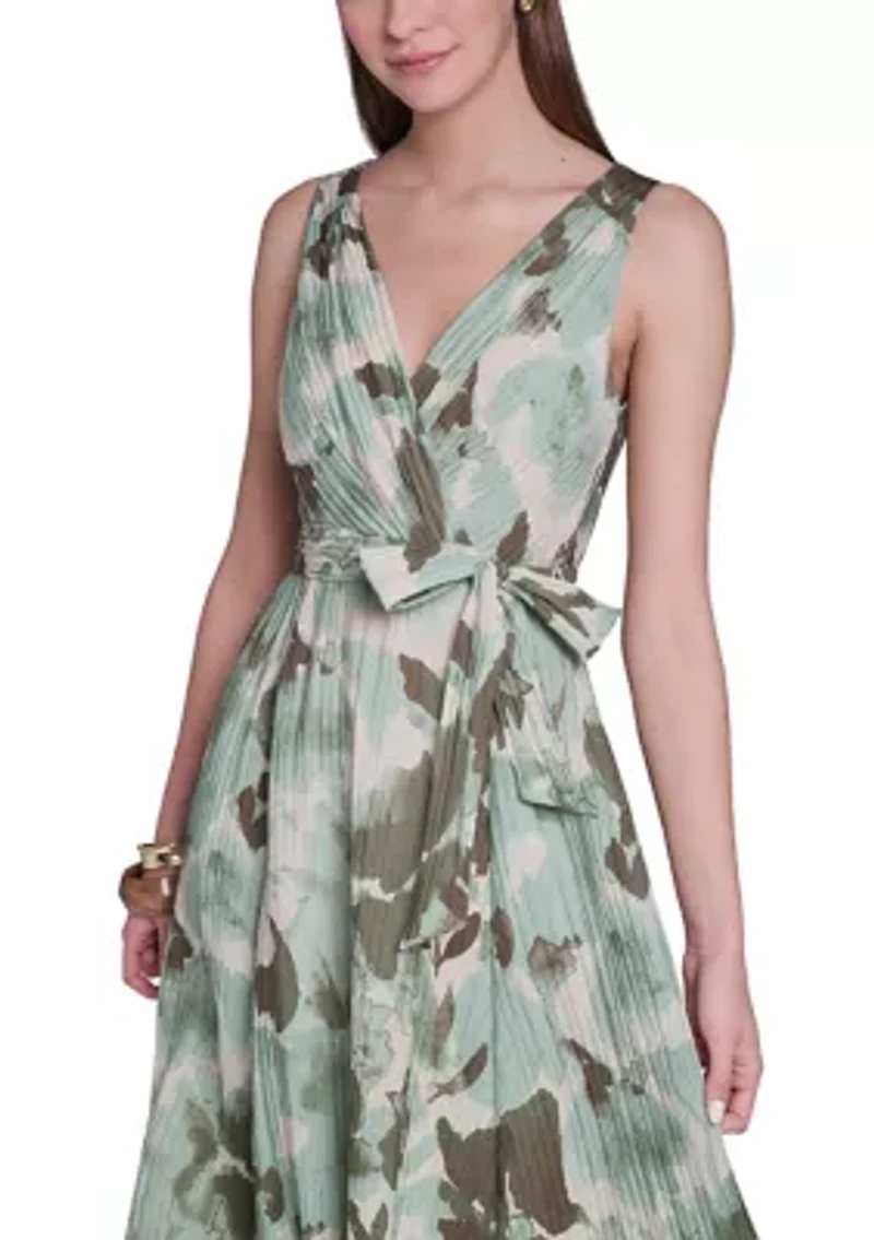 Women's Chiffon Printed Wrap Sundress