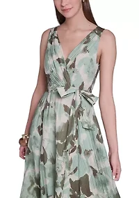 Women's Chiffon Printed Wrap Sundress