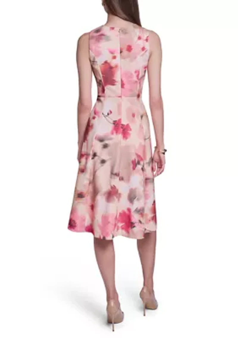 Women's Floral Fit and Flare Dress