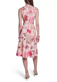 Women's Floral Fit and Flare Dress