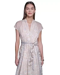 Paisley Printed V-Neck Maxi Dress