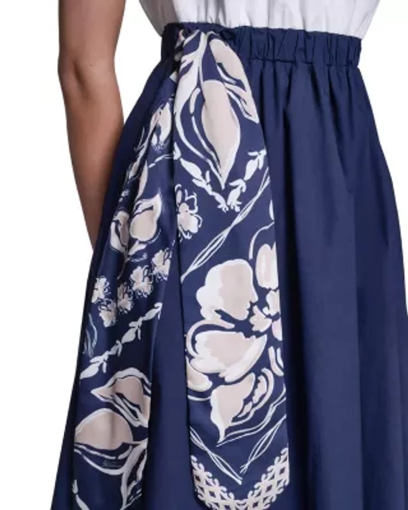 Two Toned Dress With Removeable Scarf