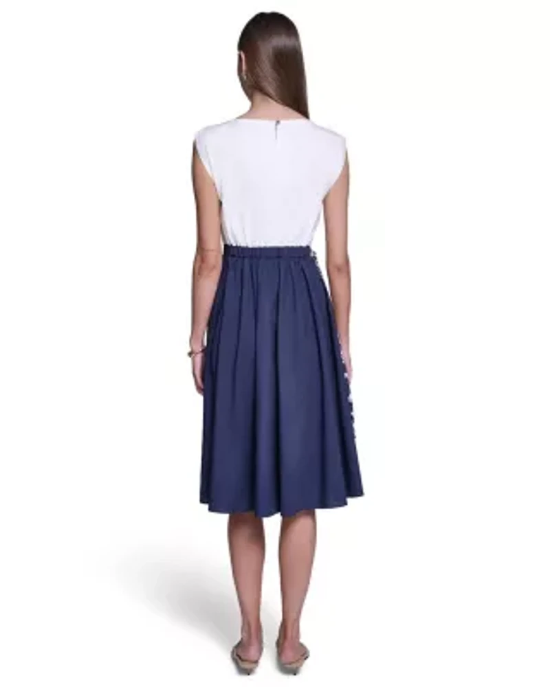 Two Toned Dress With Removeable Scarf