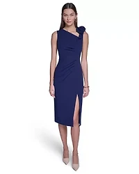 Rose Detail Bodycon Midi Dress