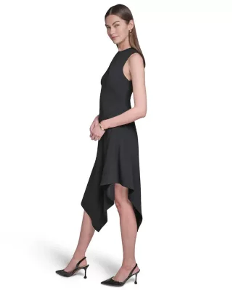 Sleeveless Keyhole Midi Dress with Hardware Detail