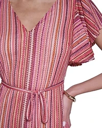 Stripped Crochet Midi Dress