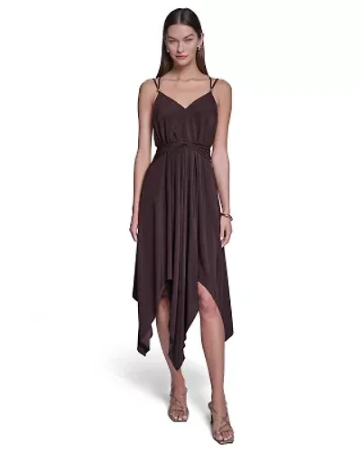 V-Neck Spaghetti Strap Midi Dress
