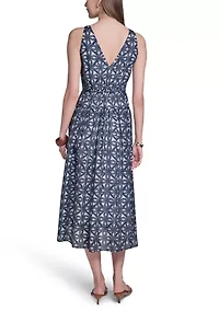 Women's Sleeveless Printed A-Line Dress