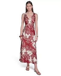 Floral Sleeveless V-Neck Maxi Dress