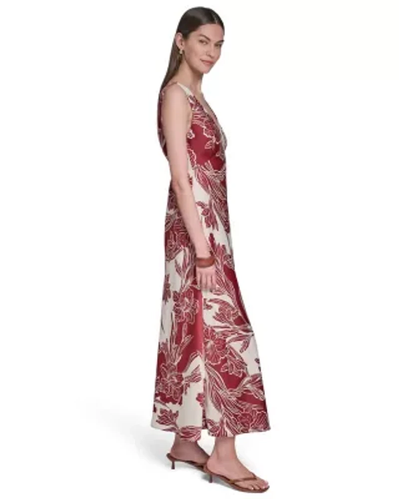 Floral Sleeveless V-Neck Maxi Dress