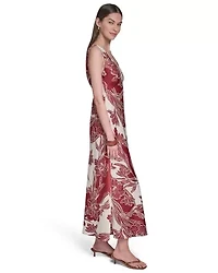 Floral Sleeveless V-Neck Maxi Dress
