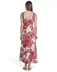 Floral Sleeveless V-Neck Maxi Dress